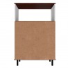 Manhattan Comfort Mosholu Accent Cabinet with 3 Shelves in White and Nut Brown Back