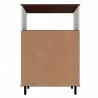 Manhattan Comfort Mosholu Accent Cabinet with 3 Shelves in White and Nut Brown Back - Manhattan Comfort Mosholu Accent Cabinet with 3 Shelves in White and Nut Brown Back
