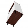 Manhattan Comfort Mosholu Accent Cabinet with 3 Shelves in White and Nut Brown Bottom