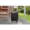 Manhattan Comfort Mosholu Nightstand with 2 Shelves in Black and Nut Brown