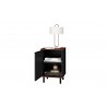 Manhattan Comfort Mosholu Nightstand with 2 Shelves in Black and Nut Brown Open