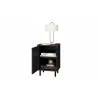 Manhattan Comfort Mosholu Nightstand with 2 Shelves in Black and Nut Brown Open - Manhattan Comfort Mosholu Nightstand with 2 Shelves in Black and Nut Brown Open