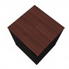 Manhattan Comfort Mosholu Nightstand with 2 Shelves in Black and Nut Brown Top