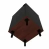 Manhattan Comfort Mosholu Nightstand with 2 Shelves in Black and Nut Brown Bottom - Manhattan Comfort Mosholu Nightstand with 2 Shelves in Black and Nut Brown Bottom