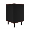 Manhattan Comfort Mosholu Nightstand with 2 Shelves in Black and Nut Brown Side