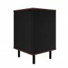 Manhattan Comfort Mosholu Nightstand with 2 Shelves in Black and Nut Brown Side - Manhattan Comfort Mosholu Nightstand with 2 Shelves in Black and Nut Brown Side
