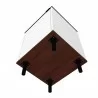Manhattan Comfort Mosholu Nightstand with 2 Shelves in White and Nut Brown Bottom - Manhattan Comfort Mosholu Nightstand with 2 Shelves in White and Nut Brown Bottom