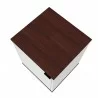 Manhattan Comfort Mosholu Nightstand with 2 Shelves in White and Nut Brown Top - Manhattan Comfort Mosholu Nightstand with 2 Shelves in White and Nut Brown Top