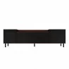 Manhattan Comfort Mosholu 66.93 TV Stand with 3 Shelves in Black and Nut Brown - Manhattan Comfort Mosholu 66.93 TV Stand with 3 Shelves in Black and Nut Brown