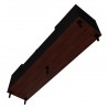 Manhattan Comfort Mosholu 66.93 TV Stand with 3 Shelves in Black and Nut Brown Bottom