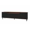 Manhattan Comfort Mosholu 66.93 TV Stand with 3 Shelves in Black and Nut Brown Front - Manhattan Comfort Mosholu 66.93 TV Stand with 3 Shelves in Black and Nut Brown Front