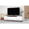 Manhattan Comfort Mosholu 66.93 TV Stand with 3 Shelves in White and Nut Brown