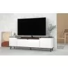 Manhattan Comfort Mosholu 66.93 TV Stand with 3 Shelves in White and Nut Brown - Manhattan Comfort Mosholu 66.93 TV Stand with 3 Shelves in White and Nut Brown