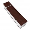Manhattan Comfort Mosholu 66.93 TV Stand with 3 Shelves in White and Nut Brown Top