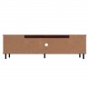 Manhattan Comfort Mosholu 66.93 TV Stand with 3 Shelves in Black and Nut Brown Back
