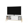 Manhattan Comfort Bowery 55.12 TV Stand with 2 Shelves in White and Oak