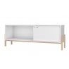 Manhattan Comfort Bowery 55.12 TV Stand with 2 Shelves in White and Oak Front