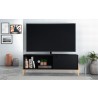 Manhattan Comfort Bowery 55.12 TV Stand with 2 Shelves in Black and Oak