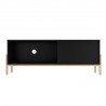 Manhattan Comfort Bowery 55.12 TV Stand with 2 Shelves in Black and Oak Front