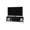 Manhattan Comfort Bowery 55.12 TV Stand with 2 Shelves in Black and Oak