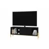 Manhattan Comfort Bowery 55.12 TV Stand with 2 Shelves in Black and Oak - Manhattan Comfort Bowery 55.12 TV Stand with 2 Shelves in Black and Oak