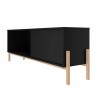 Manhattan Comfort Bowery 55.12 TV Stand with 2 Shelves in Black and Oak Side