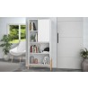 Manhattan Comfort Bowery Bookcase with 5 Shelves in White and Oak