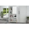 Manhattan Comfort Bowery Bookcase with 5 Shelves in White and Oak - Manhattan Comfort Bowery Bookcase with 5 Shelves in White and Oak