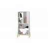 Manhattan Comfort Bowery Bookcase with 5 Shelves in White and Oak
