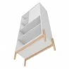 Manhattan Comfort Bowery Bookcase with 5 Shelves in White and Oak Bottom - Manhattan Comfort Bowery Bookcase with 5 Shelves in White and Oak Bottom