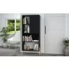 Manhattan Comfort Bowery Bookcase with 5 Shelves in Black and Oak - Manhattan Comfort Bowery Bookcase with 5 Shelves in Black and Oak