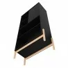 Manhattan Comfort Bowery Bookcase with 5 Shelves in Black and Oak Bottom - Manhattan Comfort Bowery Bookcase with 5 Shelves in Black and Oak Bottom
