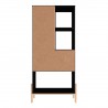 Manhattan Comfort Bowery Bookcase with 5 Shelves in Black and Oak Back