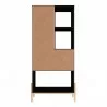 Manhattan Comfort Bowery Bookcase with 5 Shelves in Black and Oak Back - Manhattan Comfort Bowery Bookcase with 5 Shelves in Black and Oak Back