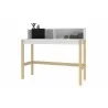 Manhattan Comfort Bowery Desk in White and Oak - Manhattan Comfort Bowery Desk in White and Oak