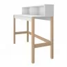 Manhattan Comfort Bowery Desk in White and Oak Side - Manhattan Comfort Bowery Desk in White and Oak Side