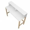 Manhattan Comfort Bowery Desk in White and Oak Top - Manhattan Comfort Bowery Desk in White and Oak Top