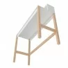 Manhattan Comfort Bowery Desk in White and Oak Bottom - Manhattan Comfort Bowery Desk in White and Oak Bottom