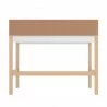 Manhattan Comfort Bowery Desk in White and Oak Back - Manhattan Comfort Bowery Desk in White and Oak Back