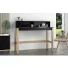 Manhattan Comfort Bowery Desk in Black and Oak - Manhattan Comfort Bowery Desk in Black and Oak