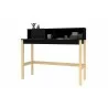 Manhattan Comfort Bowery Desk in Black and Oak Front - Manhattan Comfort Bowery Desk in Black and Oak Front