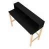 Manhattan Comfort Bowery Desk in Black and Oak Top - Manhattan Comfort Bowery Desk in Black and Oak Top