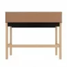 Manhattan Comfort Bowery Desk in Black and Oak Back - Manhattan Comfort Bowery Desk in Black and Oak Back