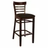 H&D Seating Steakhouse Style Wood Barstool - Dark Walnut Black Vinyl Seat - H&D Seating Steakhouse Style Wood Barstool - Dark Walnut Black Vinyl Seat