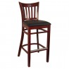 H&D Seating Open Vertical Back Wood Barstool - Dark Mahogany