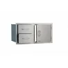 Bull BBQ 30" Door / Drawer Combo With 2 Drawers - Angled VIew - Bull BBQ 30" Door / Drawer Combo With 2 Drawers - Angled VIew