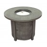 Alfresco Home Spirit 36" Round Gas Fire Pit Chat Table with Clear Glass Fire Beads - Top Angled