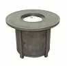 Alfresco Home Spirit 36" Round Gas Fire Pit Chat Table with Clear Glass Fire Beads - Top Angled - Alfresco Home Spirit 36" Round Gas Fire Pit Chat Table with Clear Glass Fire Beads - Top Angled