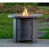 Alfresco Home Spirit 36" Round Gas Fire Pit Chat Table with Clear Glass Fire Beads - Lifestyle - Alfresco Home Spirit 36" Round Gas Fire Pit Chat Table with Clear Glass Fire Beads - Lifestyle