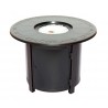 Alfresco Home Hartwick 34" Round Gas Fire Pit Chat Table with Clear Glass Fire Beads - Front